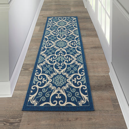Nourison – Teppich für drinnen und draußen, karibisches Blumenmuster, geometrisches Muster