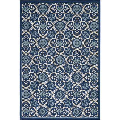 Nourison – Teppich für drinnen und draußen, karibisches Blumenmuster, geometrisches Muster
