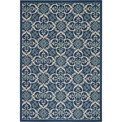 Nourison – Teppich für drinnen und draußen, karibisches Blumenmuster, geometrisches Muster