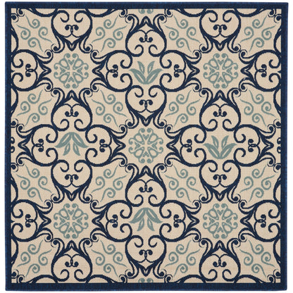 Nourison – Teppich für drinnen und draußen, karibisches Blumenmuster, geometrisches Muster