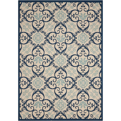 Nourison – Teppich für drinnen und draußen, karibisches Blumenmuster, geometrisches Muster