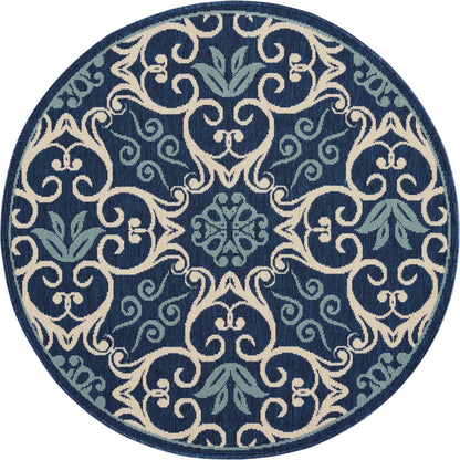 Nourison – Teppich für drinnen und draußen, karibisches Blumenmuster, geometrisches Muster