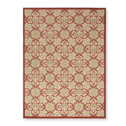 Nourison – Teppich für drinnen und draußen, karibisches Blumenmuster, geometrisches Muster