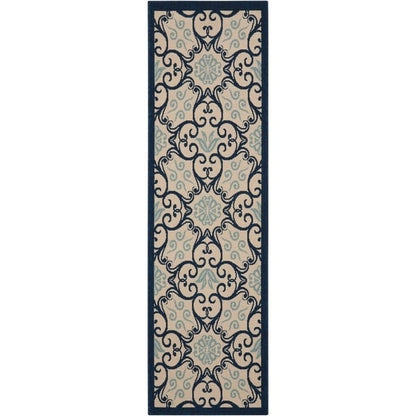 Nourison – Teppich für drinnen und draußen, karibisches Blumenmuster, geometrisches Muster