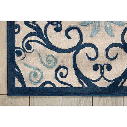 Nourison – Teppich für drinnen und draußen, karibisches Blumenmuster, geometrisches Muster