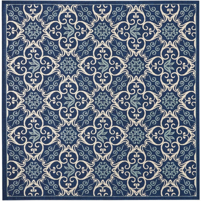 Nourison – Teppich für drinnen und draußen, karibisches Blumenmuster, geometrisches Muster