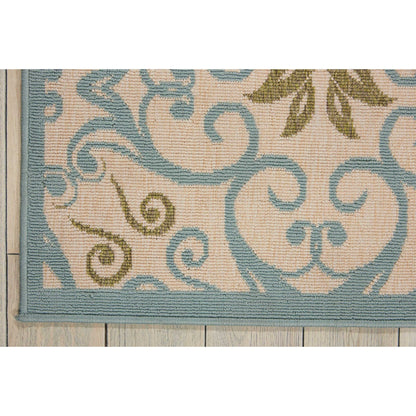 Nourison – Teppich für drinnen und draußen, karibisches Blumenmuster, geometrisches Muster