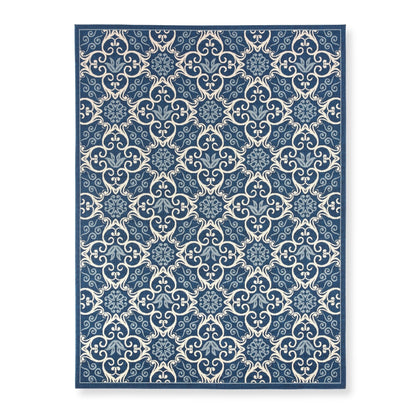 Nourison – Teppich für drinnen und draußen, karibisches Blumenmuster, geometrisches Muster