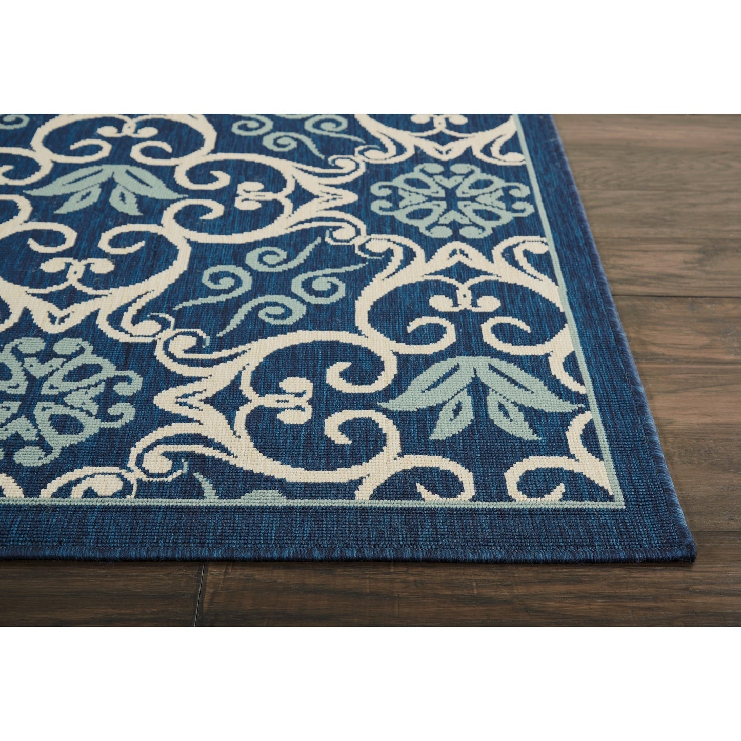 Nourison – Teppich für drinnen und draußen, karibisches Blumenmuster, geometrisches Muster