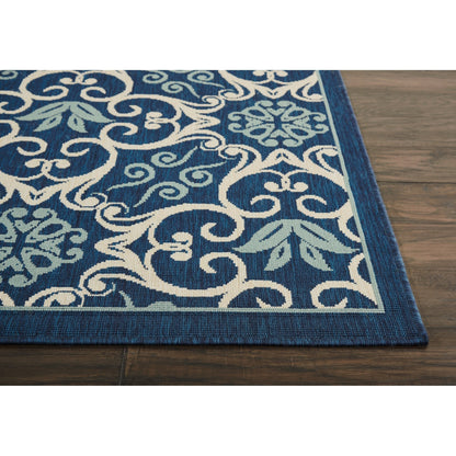 Nourison – Teppich für drinnen und draußen, karibisches Blumenmuster, geometrisches Muster