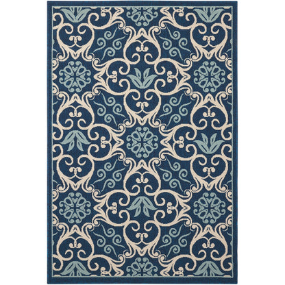 Nourison – Teppich für drinnen und draußen, karibisches Blumenmuster, geometrisches Muster
