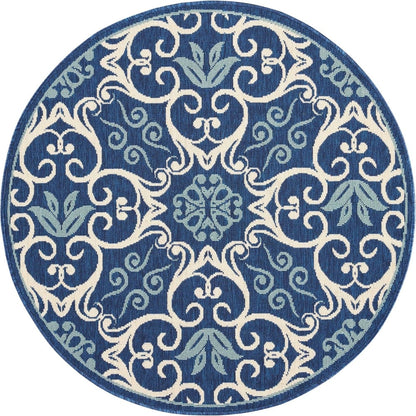 Nourison – Teppich für drinnen und draußen, karibisches Blumenmuster, geometrisches Muster