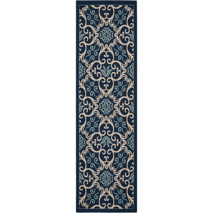Nourison – Teppich für drinnen und draußen, karibisches Blumenmuster, geometrisches Muster