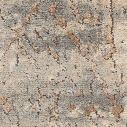 Nourison Concerto Distressed Abstract Beige Grau Area Teppich