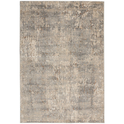 Nourison Concerto Distressed Abstract Beige Grau Area Teppich