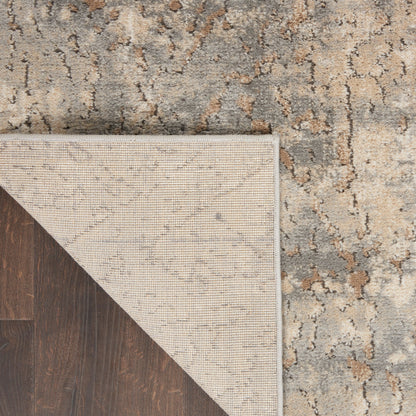 Nourison Concerto Distressed Abstract Beige Grau Area Teppich