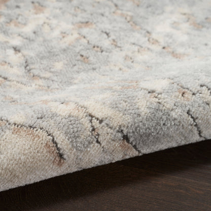 Nourison Concerto Distressed Abstract Beige Grau Area Teppich