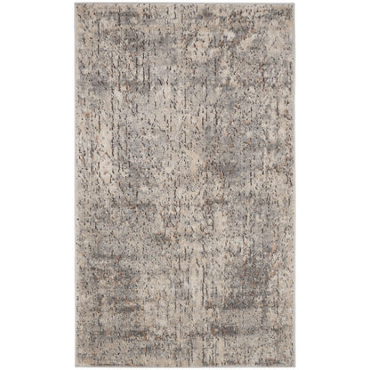 Nourison Concerto Distressed Abstract Beige Grau Area Teppich