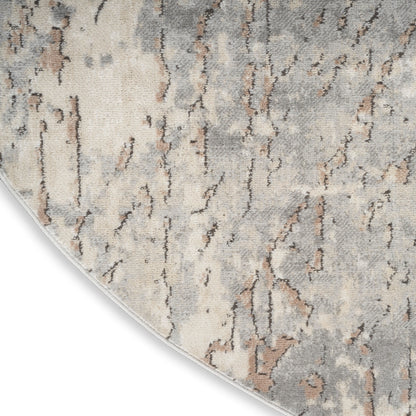 Nourison Concerto Distressed Abstract Beige Grau Area Teppich