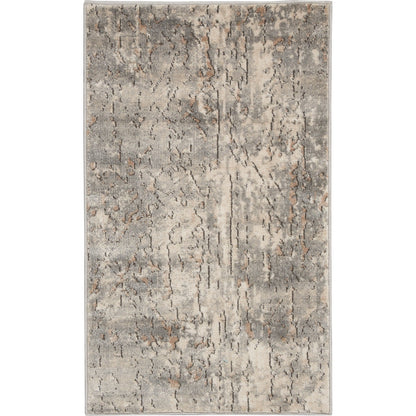 Nourison Concerto Distressed Abstract Beige Grau Area Teppich