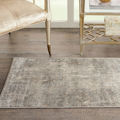 Nourison Concerto Distressed Abstract Beige Grau Area Teppich