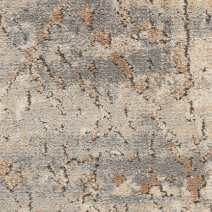 Nourison Concerto Distressed Abstract Beige Grau Area Teppich