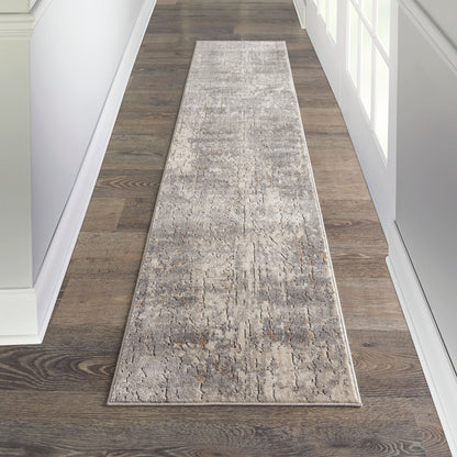 Nourison Concerto Distressed Abstract Beige Grau Area Teppich