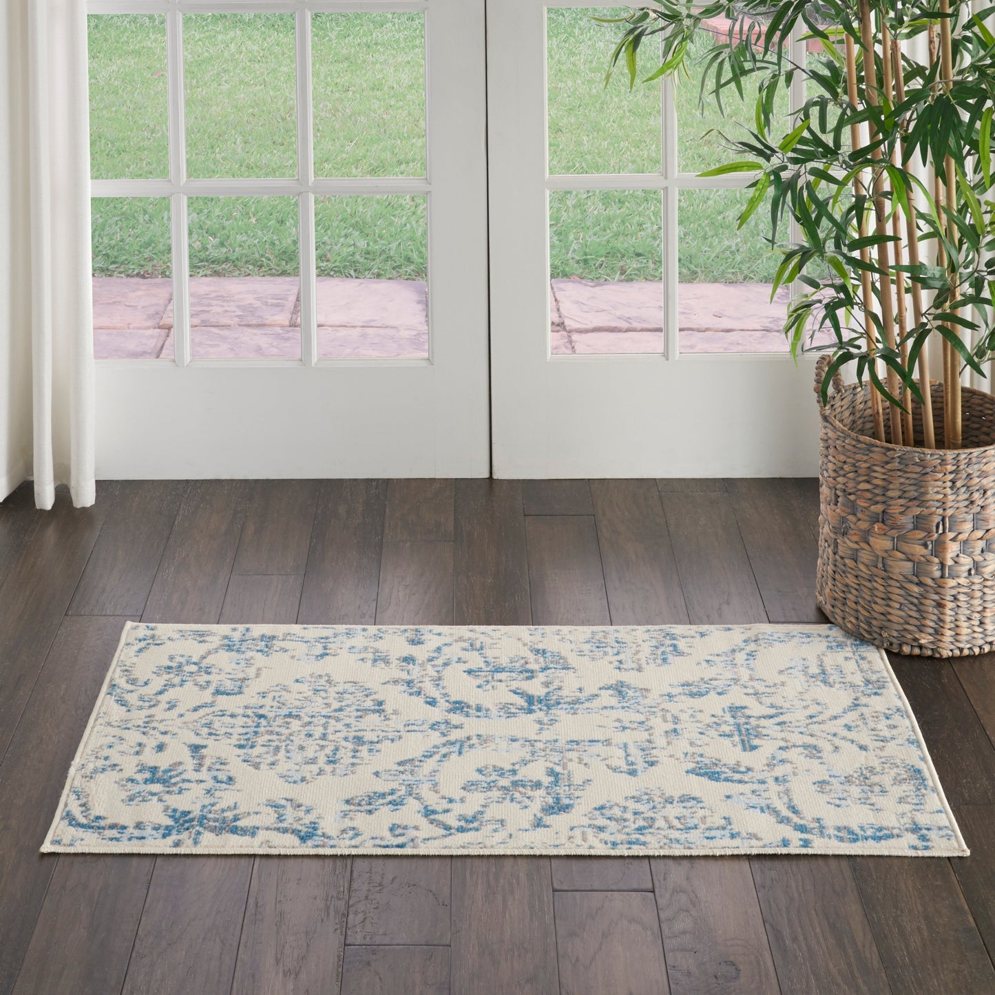 Nourison Jubilant Vintage Farmhouse Damask Area Rug