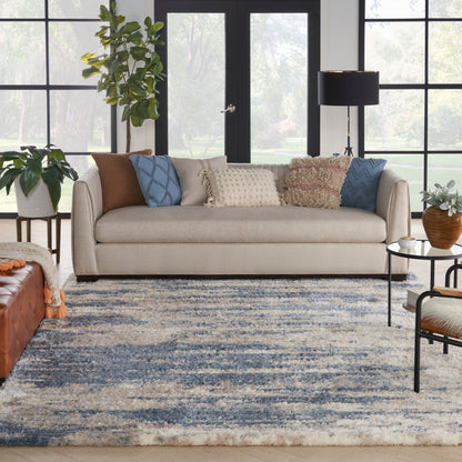 Nourison Luxuriöser Shag Abstract Glam Ultra Plüsch-Teppich