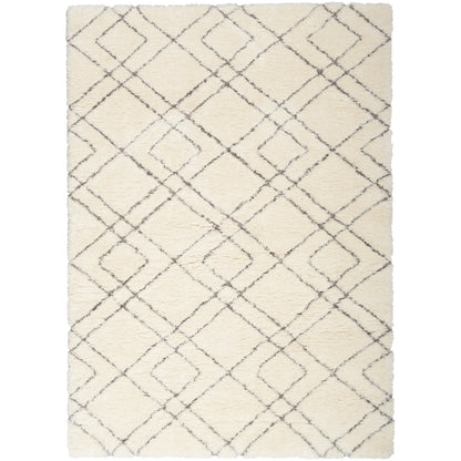 Nourison Luxuriöser Shag Ultra Plüschflor Abstrakter Geometrischer Flächenteppich