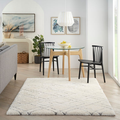 Nourison Luxuriöser Shag Ultra Plüschflor Abstrakter Geometrischer Flächenteppich