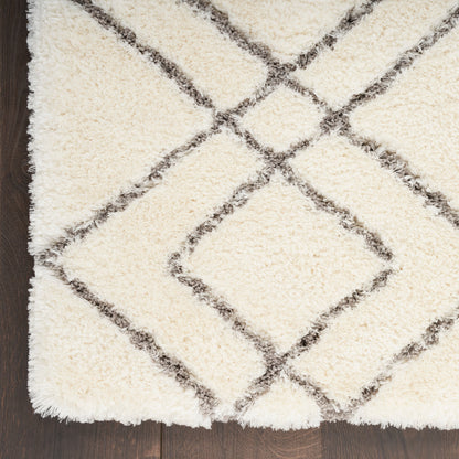 Nourison Luxuriöser Shag Ultra Plüschflor Abstrakter Geometrischer Flächenteppich