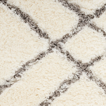 Nourison Luxuriöser Shag Ultra Plüschflor Abstrakter Geometrischer Flächenteppich