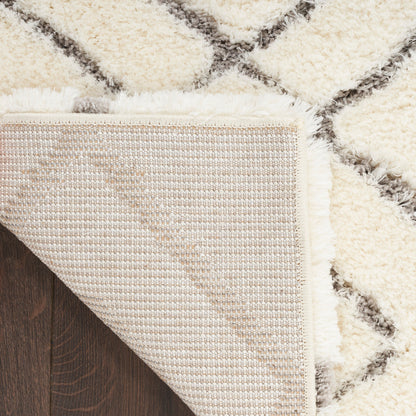 Nourison Luxuriöser Shag Ultra Plüschflor Abstrakter Geometrischer Flächenteppich