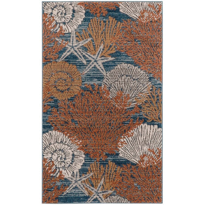 Nourison Pompeii Coastal Beach Muscheln und Korallen Bereich Teppich