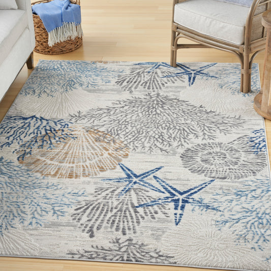 Nourison Pompeii Coastal Beach Muscheln und Korallen Bereich Teppich