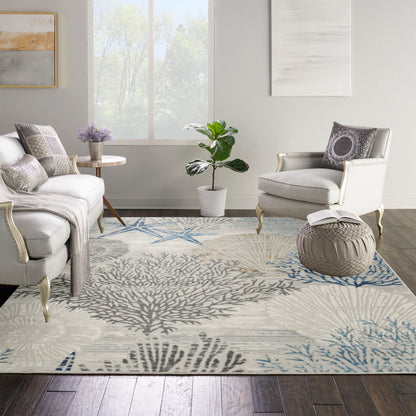 Nourison Pompeii Coastal Beach Muscheln und Korallen Bereich Teppich