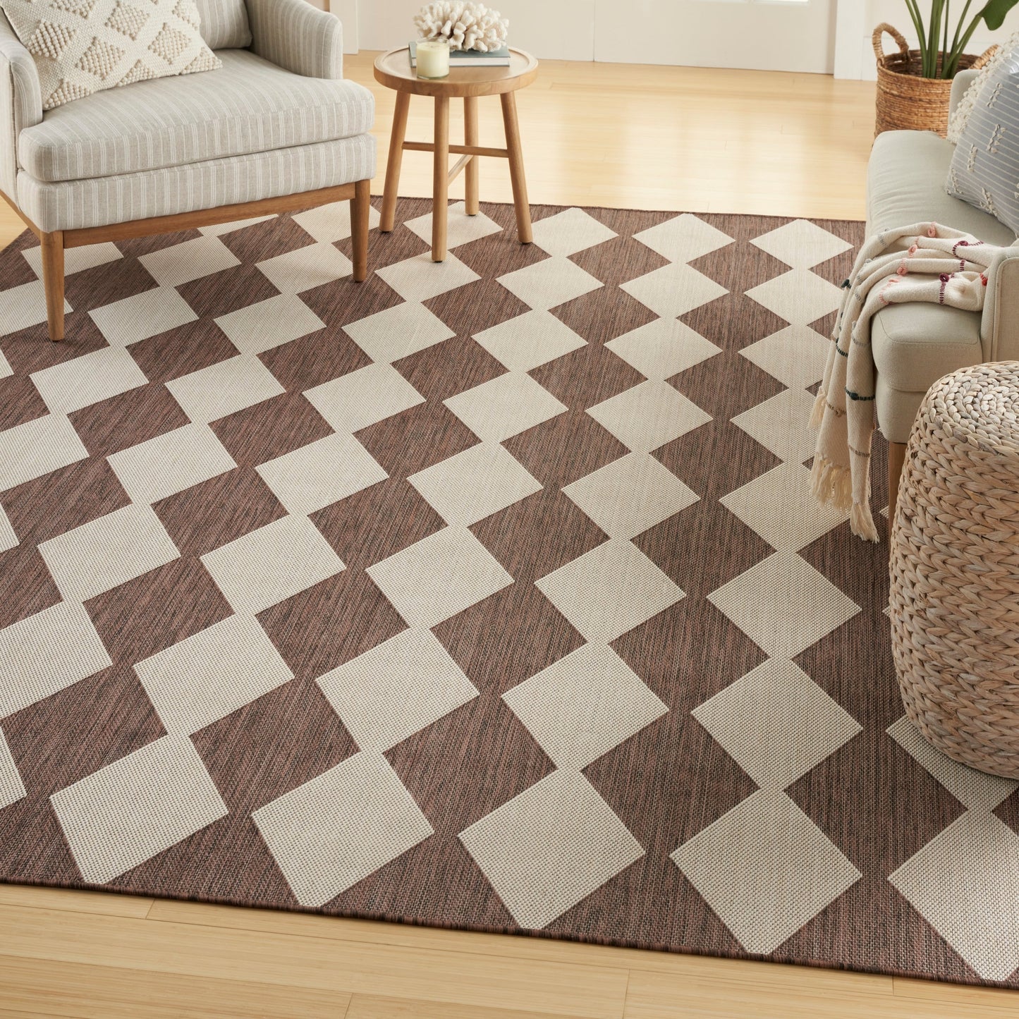 Nourison Positano Geometrischer Teppich für drinnen und draußen