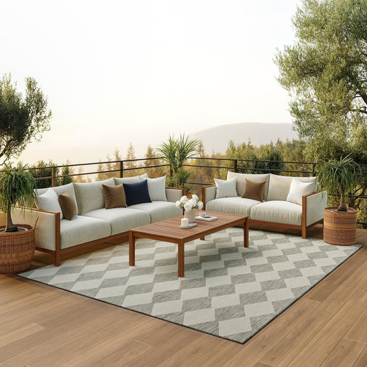 Nourison Positano Geometrischer Teppich für drinnen und draußen