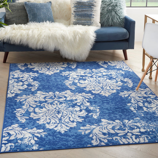 Nourison Whimsicle French Country Botanical Elfenbein-Marine-Teppich