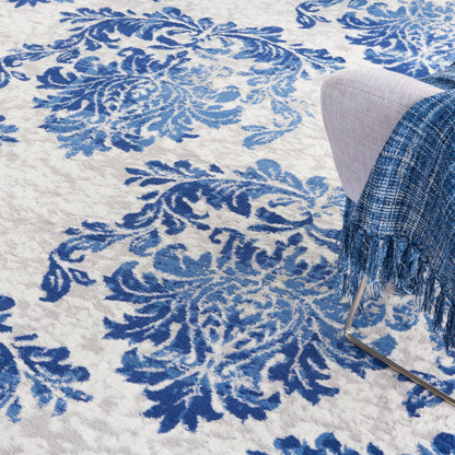 Nourison Whimsicle French Country Botanical Elfenbein-Marine-Teppich