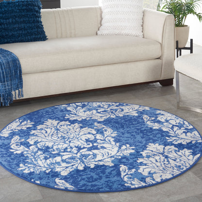 Nourison Whimsicle French Country Botanical Elfenbein-Marine-Teppich