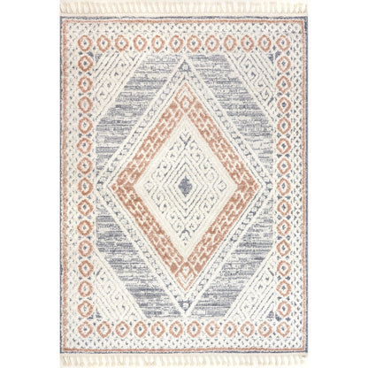 Nuloom-Akazien-Teppich mit Rautenquasten
