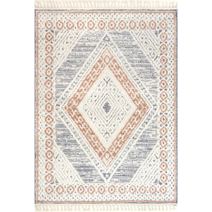 Nuloom-Akazien-Teppich mit Rautenquasten