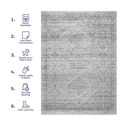 Nuloom Hart SpinClean Abstrakter Tribal-Teppich, maschinenwaschbar