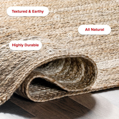 Nuloom Rikki Coastal Geflochtener Jute-Teppich