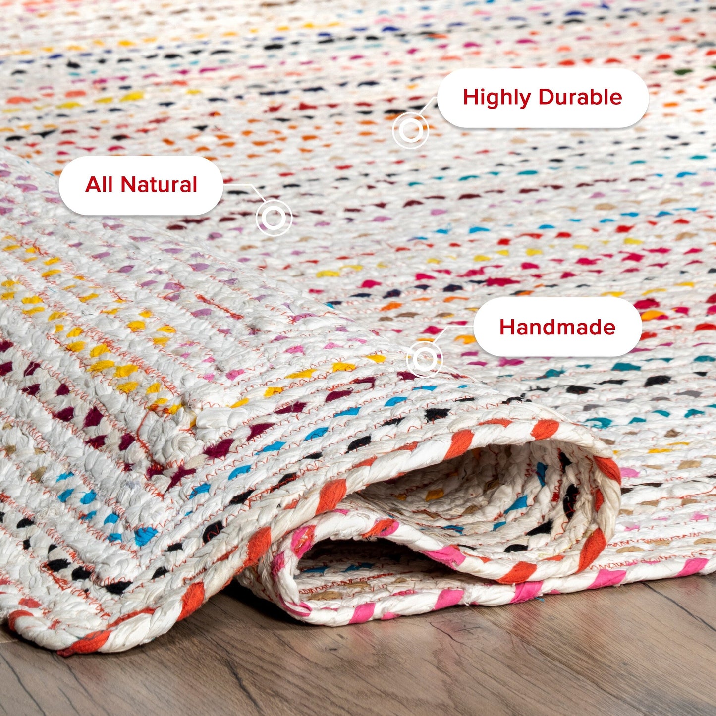 Nuloom Tammara Bohemian Handgeflochtener Flächenteppich