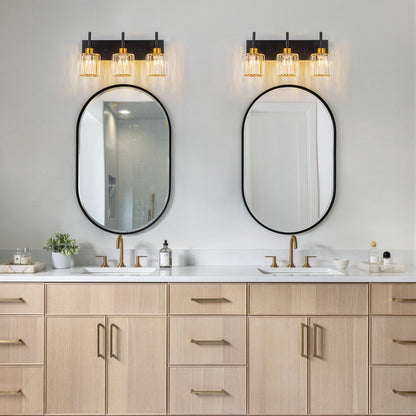 Moderne dimmbare Kristall-Badezimmer-Wandleuchten mit Waschtischleuchten und Kristallschirmen
