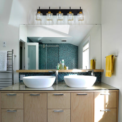 Moderne dimmbare Kristall-Badezimmer-Wandleuchten mit Waschtischleuchten und Kristallschirmen