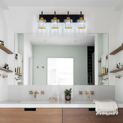 Moderne dimmbare Kristall-Badezimmer-Wandleuchten mit Waschtischleuchten und Kristallschirmen